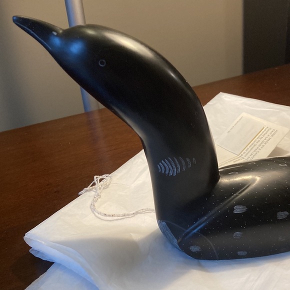 Large Loon Soapstone Inuit Art Sculpture Hand
Carved by Joanaasie Udluarsk 1996 - Picture 5 of 15